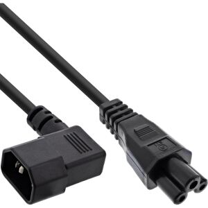 InLine Netzkabel, C14 Kupplung gewinkelt auf C5 Stecker, schwarz, 2m