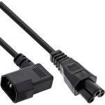 InLine Netzkabel, C14 Kupplung gewinkelt auf C5 Stecker, schwarz, 3m