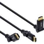 InLine HDMI High Speed Kabel mit Ethernet, Winkelstecker, schwarz, 2m