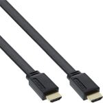 InLine HDMI-High Speed Flachkabel mit Ethernet, verg. Kontakte, schwarz, 10m