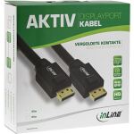 InLine DisplayPort Aktiv-Kabel, 4K2K, schwarz, vergoldete Kontakte, 15m