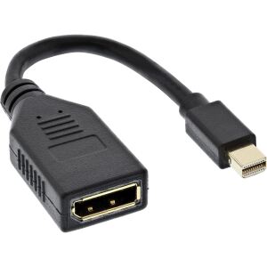 InLine Kabel Mini DisplayPort ST zu DisplayPort BU, 4K2K, schwarz, 0,15m