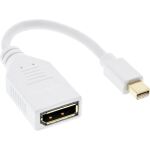 InLine Kabel Mini DisplayPort ST zu DisplayPort BU, 4K2K, weiß, 0,15m