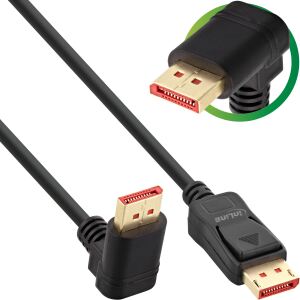 InLine DisplayPort 1.4 Kabel, 8K4K, nach oben gewinkelt, schwarz/gold, 3m
