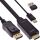 InLine HDMI zu DisplayPort Konverter Kabel, 4K60Hz, schwarz/gold, 2m