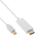 InLine Mini DisplayPort zu HDMI Konverter Kabel, weiß, 5m, 4K2K, mit Audio