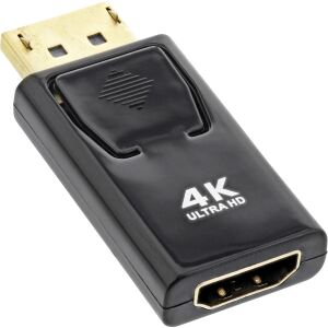 InLine Konverter DisplayPort Stecker auf HDMI Buchse, 4K/60Hz, mit Audio