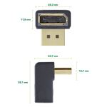 InLine DisplayPort Adapter, DisplayPort Stecker / Buchse, nach oben gewinkelt