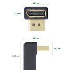 InLine DisplayPort Adapter, DisplayPort Stecker / Buchse, nach unten gewinkelt