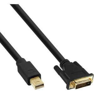 InLine Mini DisplayPort zu DVI Konverter Kabel, schwarz, 3m