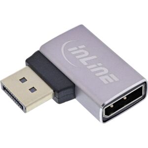 InLine DisplayPort 1.4 Adapter, DisplayPort Stecker / Buchse, 90° links, 8K
