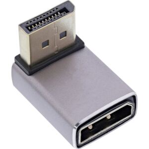 InLine DisplayPort 1.4 Adapter, DisplayPort Stecker / Buchse, 90° unten, 8K