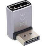 InLine DisplayPort 1.4 Adapter, DisplayPort Stecker / Buchse, 90° unten, 8K