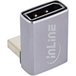 InLine DisplayPort 1.4 Adapter, DisplayPort Stecker / Buchse, 90° unten, 8K