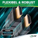 InLine HDMI Kabel, HDMI-High Speed mit Ethernet, Stecker/Stecker, schwarz, 1m