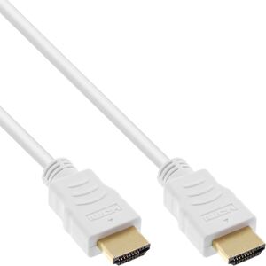 InLine HDMI-High Speed Kabel mit Eth., Premium, ST / ST, weiß / gold, 2m