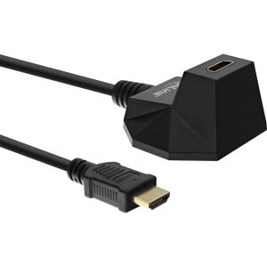 InLine HDMI-HS Verl. m. Standfuß, m. Eth., 4K2K, ST / BU, schwarz / gold, 3m