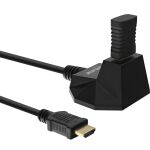 InLine HDMI-HS Verl. m. Standfuß, m. Eth., 4K2K, ST / BU, schwarz / gold, 3m