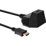 InLine HDMI-HS Verl. m. Standfuß, m. Eth., 4K2K, ST / BU, schwarz / gold, 5m