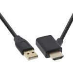 InLine HDMI Adapter Stecker/Buchse mit USB-Power Einspeisung, 0,5m