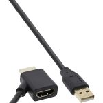 InLine HDMI Adapter Stecker/Buchse mit USB-Power Einspeisung, 0,5m