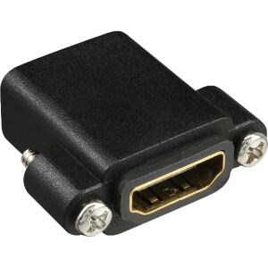 InLine HDMI Adapter zum Einbau mit Gewinde, A Buchse/Buchse,vergoldete Kontakte