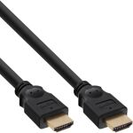 InLine HDMI Kabel, HDMI-High Speed, ST / ST, verg. Kontakte, schwarz, 1m
