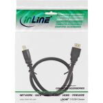 InLine HDMI Kabel, HDMI-High Speed, ST / ST, verg. Kontakte, schwarz, 1,5m