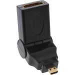 InLine HDMI Adapter, HDMI A Buchse auf Micro HDMI D Stecker, flexibel, 4K2K