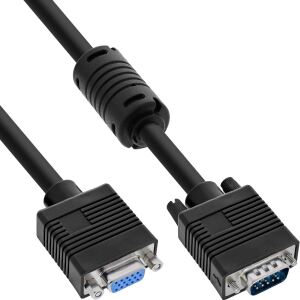 InLine S-VGA Verlängerung, HD15 Stecker/Buchse, schwarz, 0,5 m
