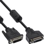InLine DVI-D Verlängerung, Dual Link 24+1 ST auf 24+1 BU, 2 Ferrite, 5m