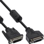 InLine DVI-D Verlängerung, Dual Link 24+1 ST auf 24+1 BU, 2 Ferrite, 5m