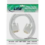 InLine DVI-D Kabel, digital 24+1 Stecker / Stecker, Dual Link, weiß / gold, 3m