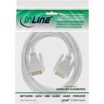 InLine DVI-D Kabel, digital 24+1 Stecker / Stecker, Dual Link, weiß / gold, 3m