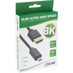 InLine Slim Ultra High Speed HDMI Kabel, 8K4K, A St. / D St. (Micro), 0,3m