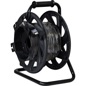 InLine HDMI Kabeltrommel, AOC HDMI 2.1 Kabel, 8K/60Hz, armiert, schwarz, 50m
