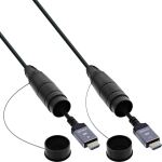InLine HDMI Kabeltrommel, AOC HDMI 2.1 Kabel, 8K/60Hz, armiert, schwarz, 50m
