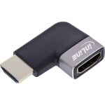 InLine HDMI Adapter, HDMI A Stecker / Buchse, 90° links, 8K UHD