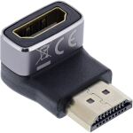 InLine HDMI Adapter, HDMI A Stecker / Buchse, 90° unten, 8K UHD