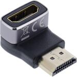 InLine HDMI Adapter, HDMI A Stecker / Buchse, 90° unten, 8K UHD