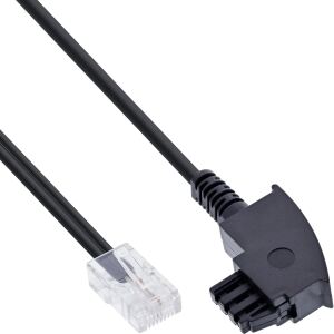 InLine DSL Kabel, TAE-F Stecker auf RJ45 8P2C, schwarz, 1 m