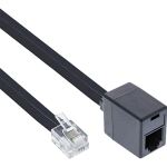 InLine Modular Verlängerung, RJ12 Stecker / Buchse, schwarz, 10 m