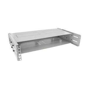 InLine 19" Rack zur Wandmontage, 2HE, 24-40cm Tiefe, mit Abdeckung, grau