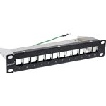 InLine 10" Patchpanel Leerblech 12x, für Keystone Module, 1HE, RAL9005 schwarz