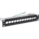 InLine 10" Patchpanel Leerblech 12x, für Keystone Module, 1HE, RAL9005 schwarz
