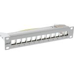 InLine 10" Patchpanel Leerblech 12x, für Keystone Module, 1HE, RAL7035 grau
