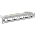 InLine 10" Patchpanel Leerblech 12x, für Keystone Module, 1HE, RAL7035 grau