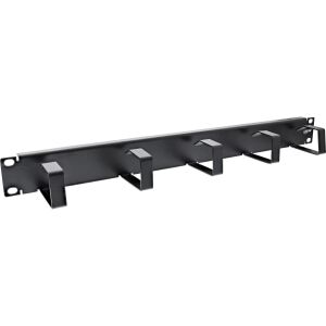 InLine 19" Kabelführungspanel, 5 kleine Bügel, RAL9005, schwarz