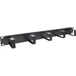 InLine 19" Kabelführungspanel, 5 kleine Bügel, RAL9005, schwarz