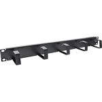 InLine 19" Kabelführungspanel, 5 kleine Bügel, RAL9005, schwarz